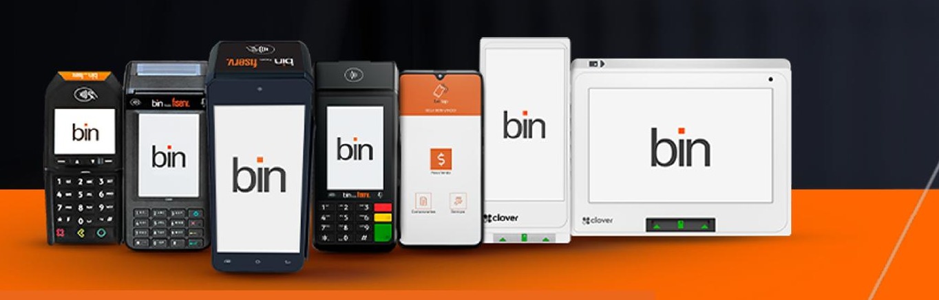 Família de maquininhas BIN Fiserv: PinPad TEF, BIN Smart, BIN Tap e Clover